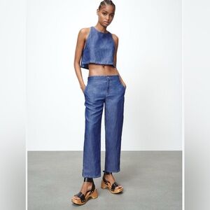 Zara Denim Blue Women's 2 Piece